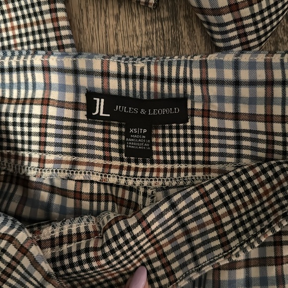 Plaid High-Waisted Pants with Belt - Picture 2 of 2